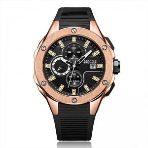 Baogela luxusmárka férfiak szilikon sportfigyelések divat hadsereg órája Man Chronograph Quartz karóra Relogio Masculino Rose 22608